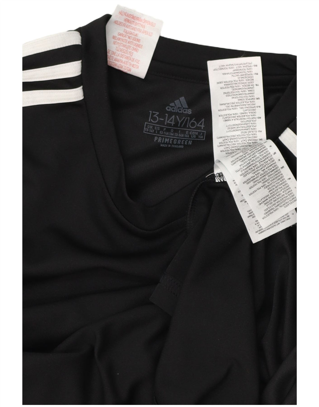 ADIDAS Boys Aeroready T-Shirt Top 13-14 Years Black Polyester