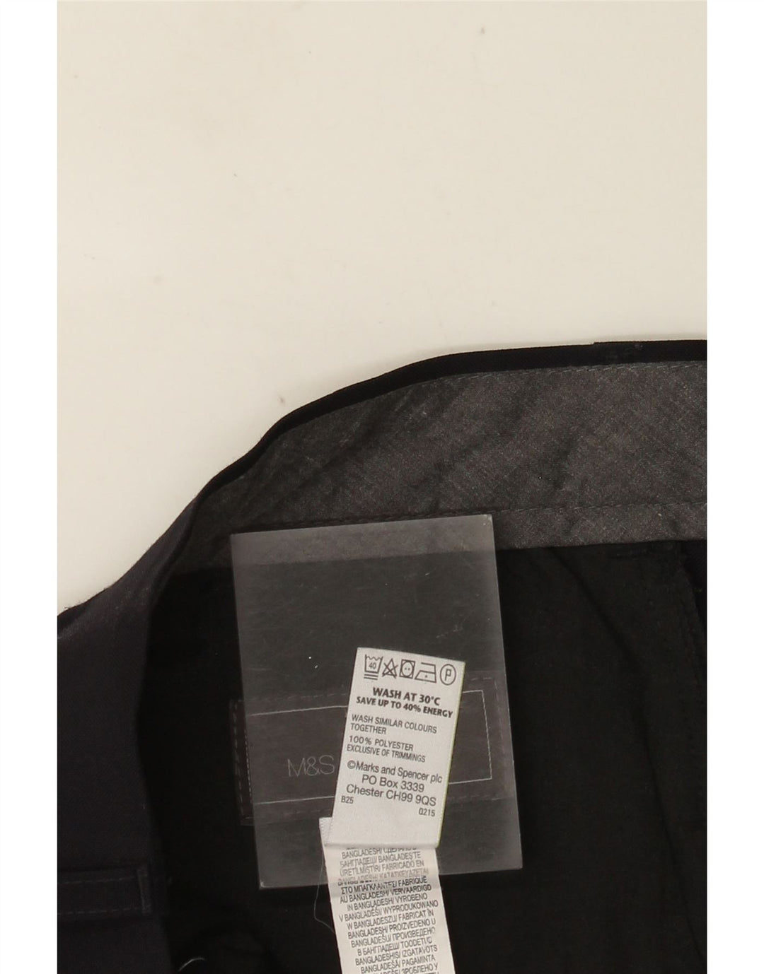 MARKS & SPENCER Мужские костюмные брюки стандартного кроя W36 L33 Темно-синий полиэстер