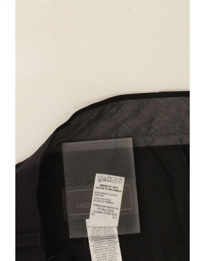 MARKS & SPENCER Мужские костюмные брюки стандартного кроя W36 L33 Темно-синий полиэстер