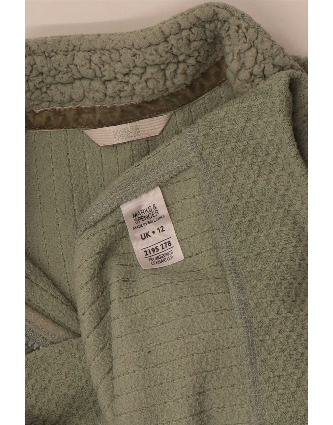 Женский свитер с воротником на молнии Marks & Spencer UK 12, средний хаки