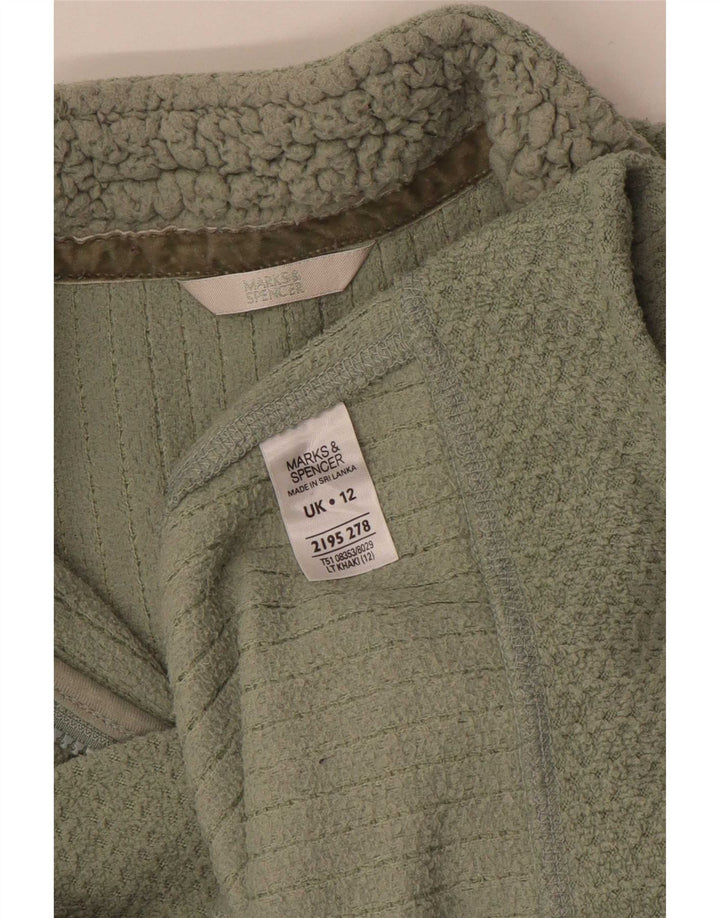Женский свитер с воротником на молнии Marks & Spencer UK 12, средний хаки