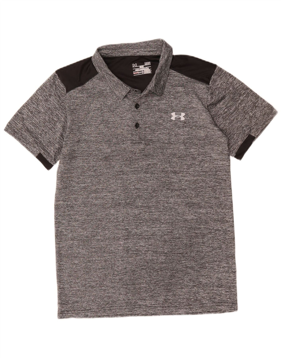 Мужская рубашка-поло Under Armour Heat Gear, большая серая, полиэстер с цветными блоками