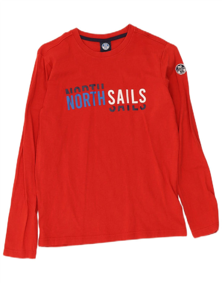 Топ с рисунком North Sails для мальчиков, красный хлопок, длинные рукава, 11–12 лет