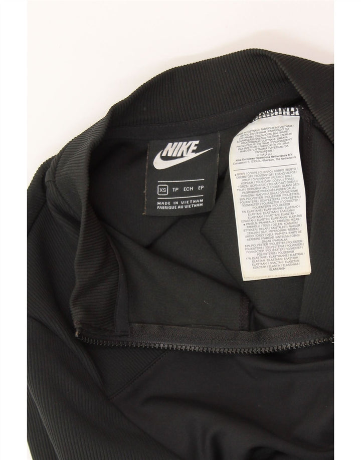 Женский укороченный свитшот с воротником на молнии NIKE UK 4 XS, черный полиэстер