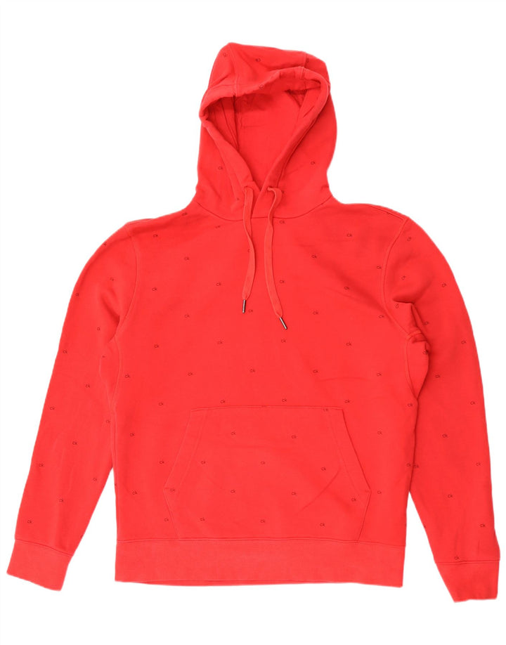 Мужской джемпер с капюшоном Calvin Klein, красный, хлопковый, среднего размера
