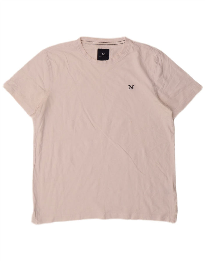Crew Clothing Мужская футболка большого размера из хлопка белого цвета