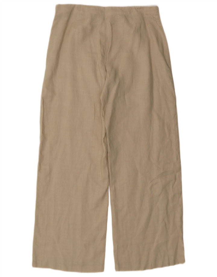 Женские повседневные широкие брюки Stefanel IT 44 Medium W30 L29 Бежевые Ramie