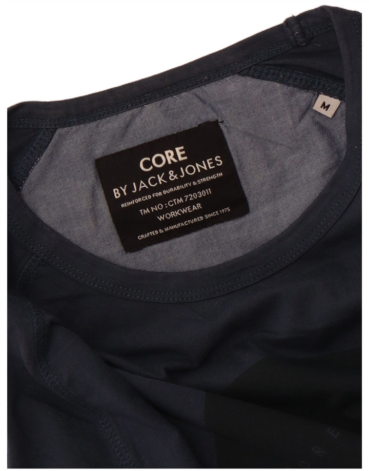 Мужской топ с рисунком Jack & Jones с длинным рукавом, средний, темно-синий