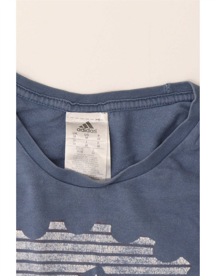 Мужская футболка с рисунком Adidas Top Medium Blue Cotton