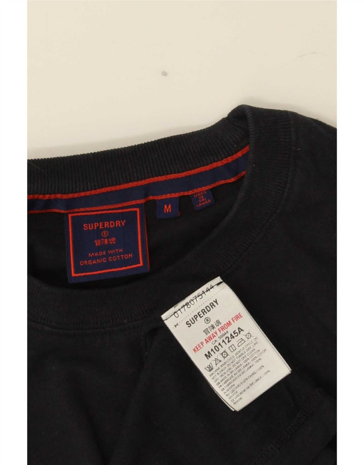 Мужская футболка Superdry Top из хлопка среднего размера, черная