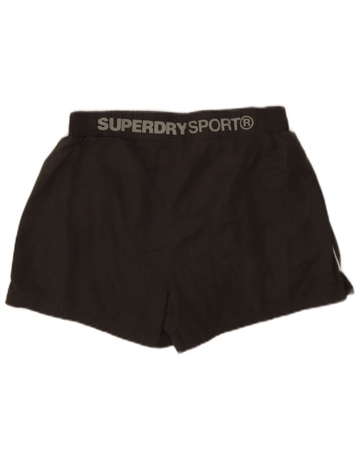 Женские спортивные шорты с рисунком Superdry, средние черные
