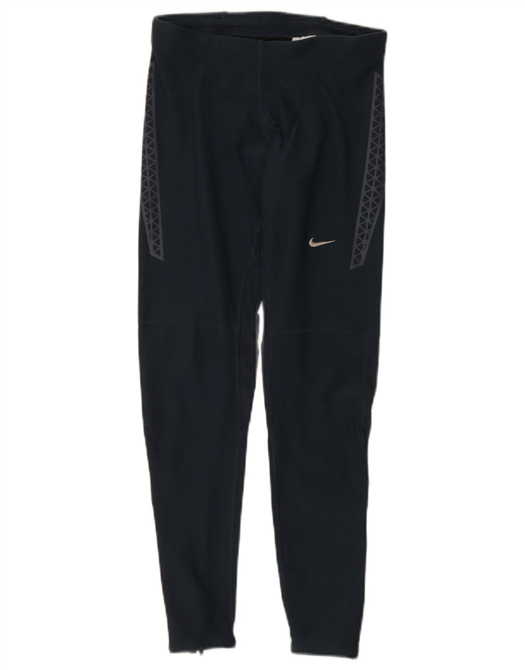 Женские леггинсы Nike Dri Fit UK 12, средний темно-синий, полиэстер с геометрическим рисунком