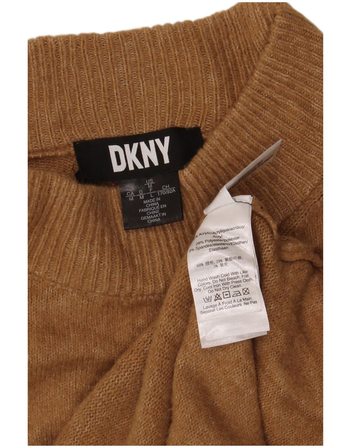 Женский джемпер с высоким воротником Dkny UK 14, средний коричневый акрил