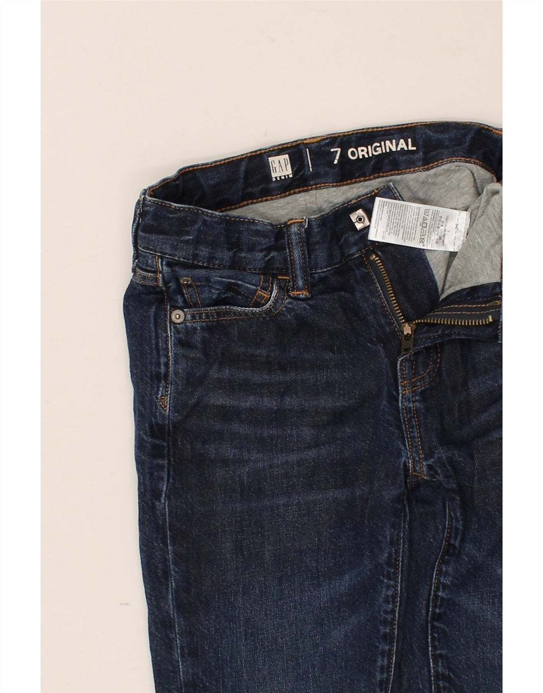 GAP Boys Straight Jeans 6-7 Years W24 L20 Navy Blue Polyester Vintage Gap and Second-Hand Gap from Messina Hembry 