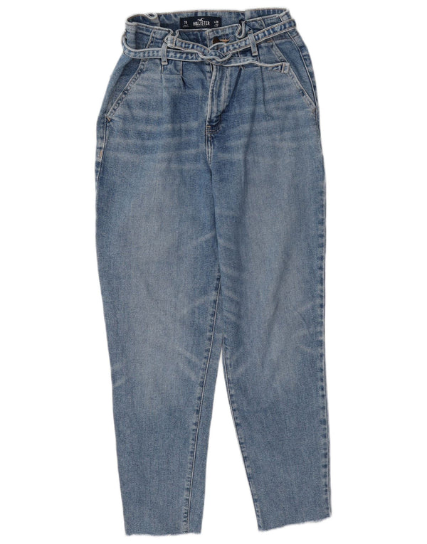 Женские зауженные джинсы с высокой талией Hollister, США 7, средний W28 L27, синий хлопок