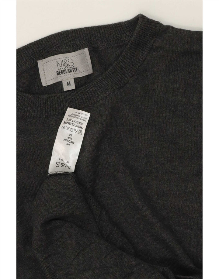 Мужской джемпер стандартного кроя с вырезом лодочкой Marks & Spencer среднего серого цвета