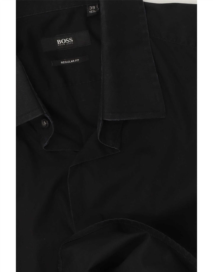 Мужская рубашка стандартного кроя Hugo Boss, размер 39 15 1/2, средний черный