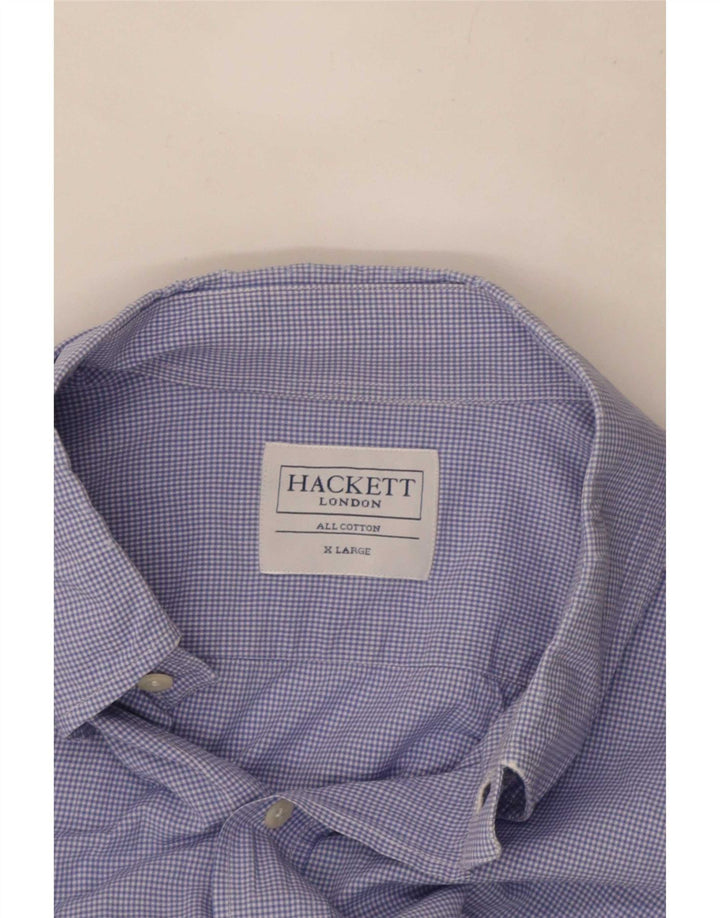 Мужская рубашка Hackett XL, синяя, хлопок в мелкую клетку