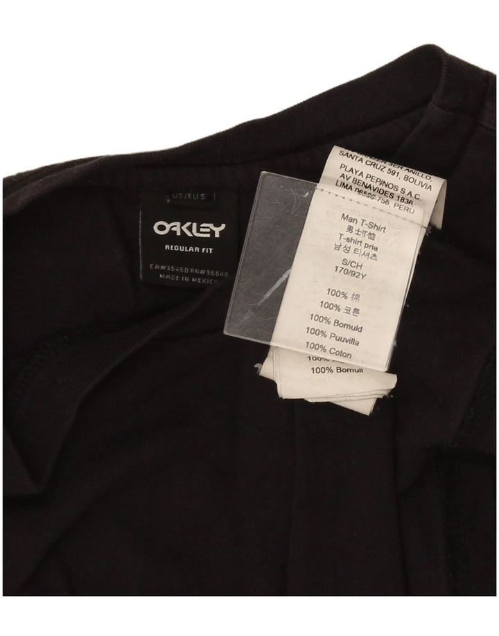 Мужская футболка с рисунком Oakley, маленькая, черная, хлопковая