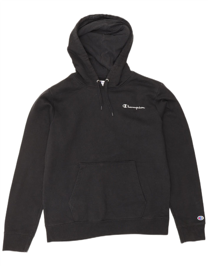 CHAMPION Mens Hoodie Jumper Medium Black Cotton