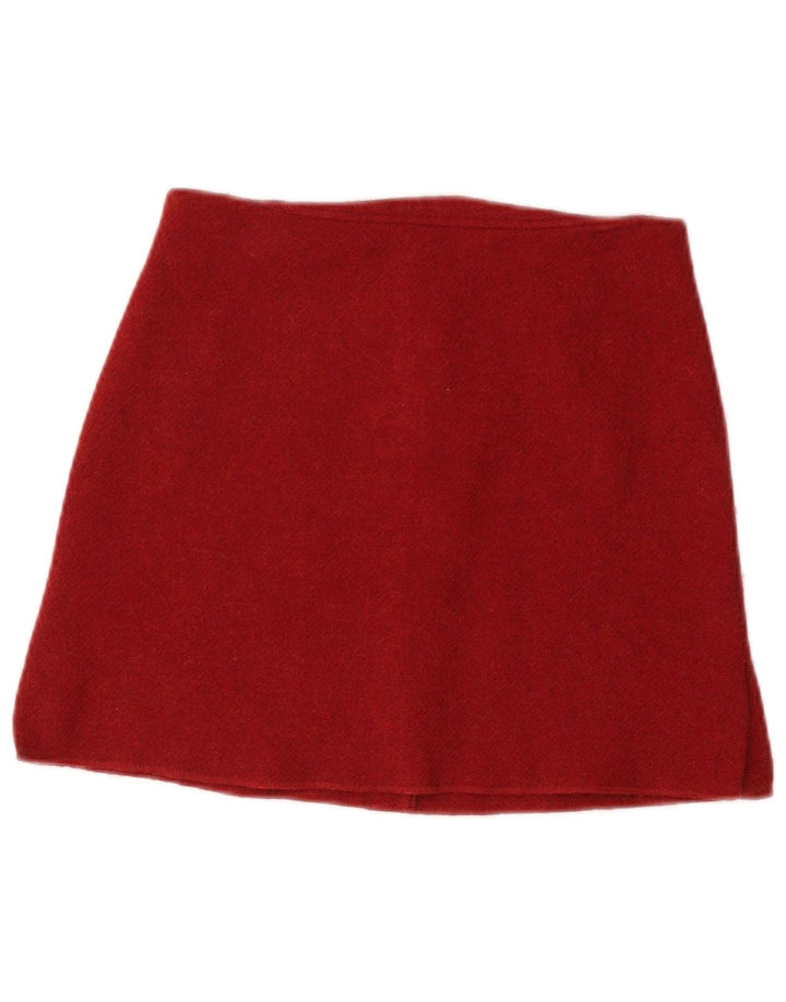 Женская мини-юбка BENETTON W26, маленькая, бордовая