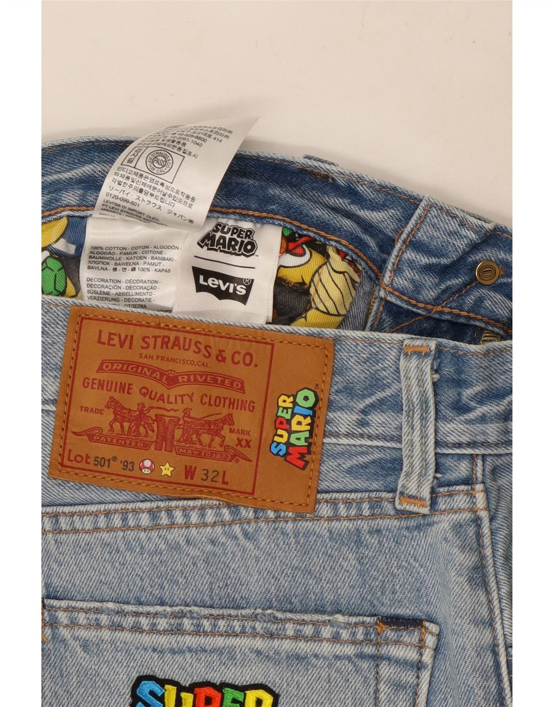 Мужские джинсовые шорты Levi's 501 W32, средний синий хлопок