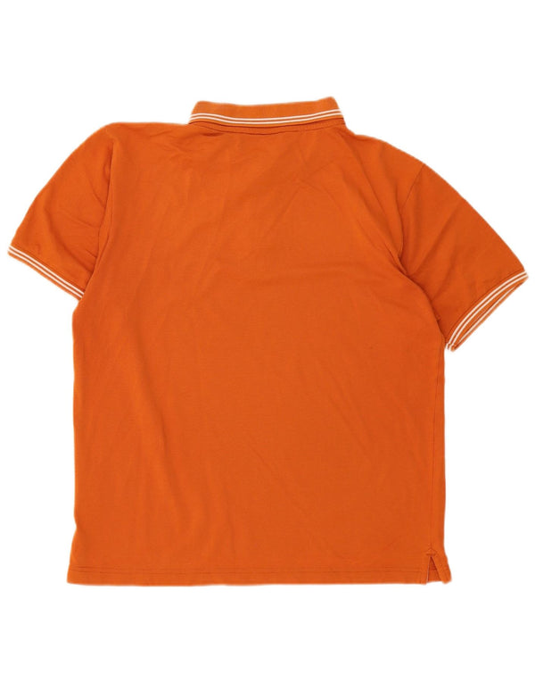 Champion Mens Polo Shirt Medium Orange Striped