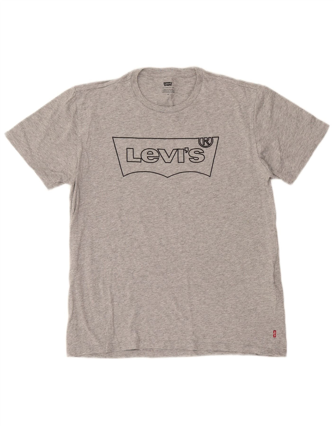 Мужская футболка с рисунком Levi's, хлопковый топ среднего серого цвета