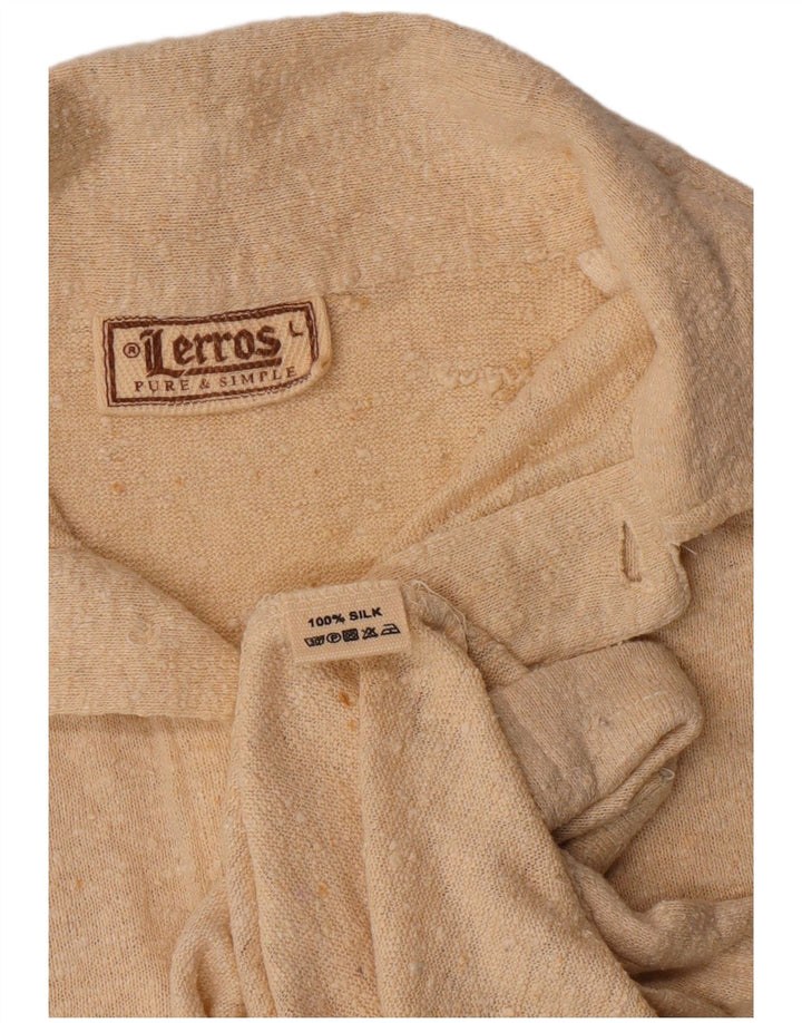 Мужская рубашка поло Lerros с коротким рукавом, большая, бежевая, шелковая