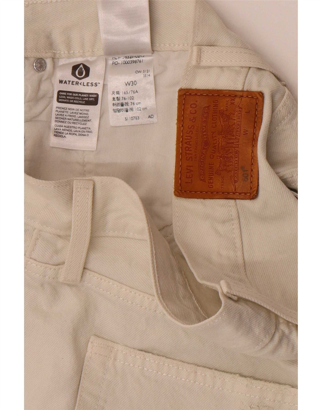 Женские джинсовые шорты Levi's 501 с потертостями W30, средний цвет, белый хлопок, хлопок