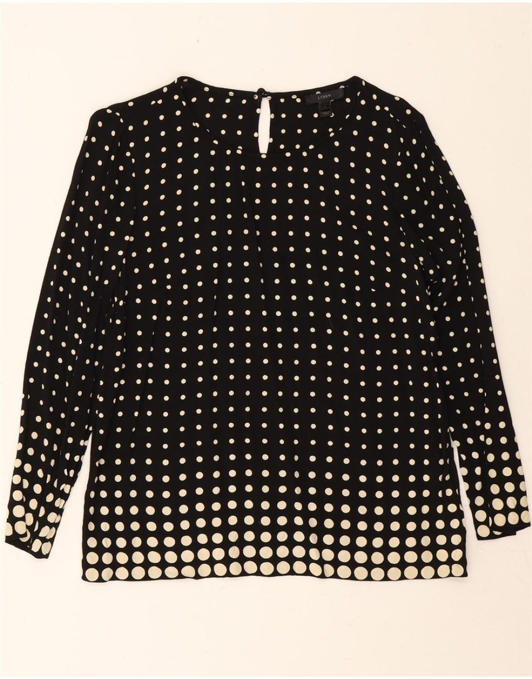 J. CREW Womens Oversized Long Sleeve Blouse Top US 0 XS Black Polka Dot Vintage J. Crew and Second-Hand J. Crew from Messina Hembry 