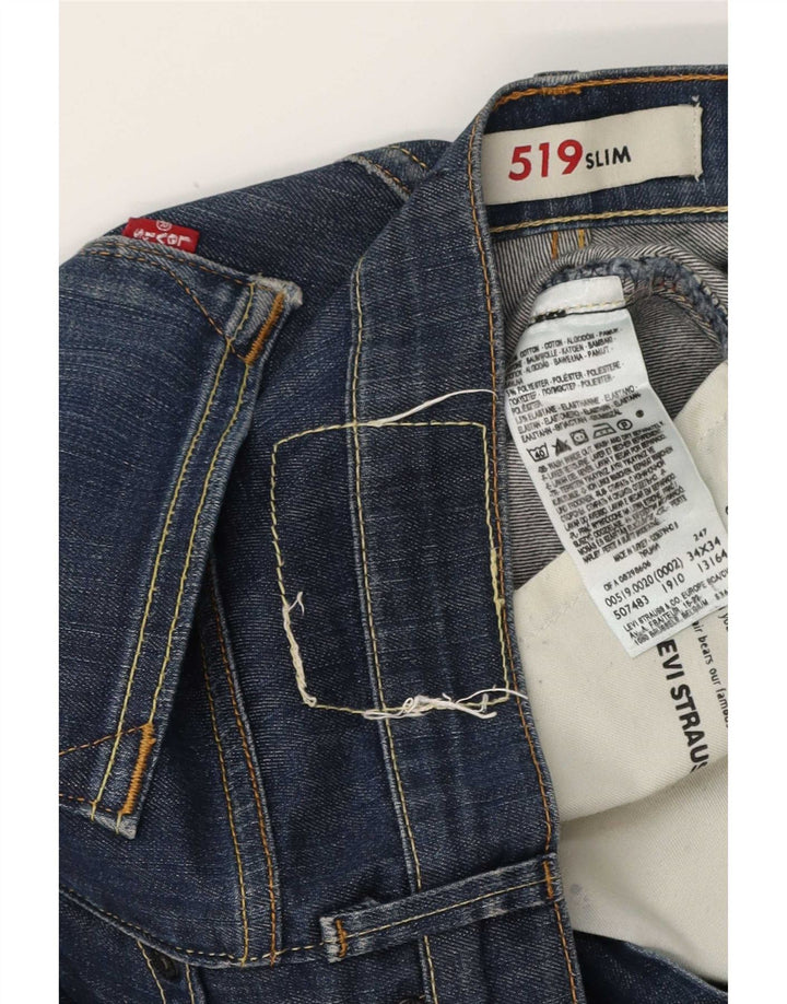 Мужские джинсы Levi's Slim 519 W34 L34 синие, хлопок