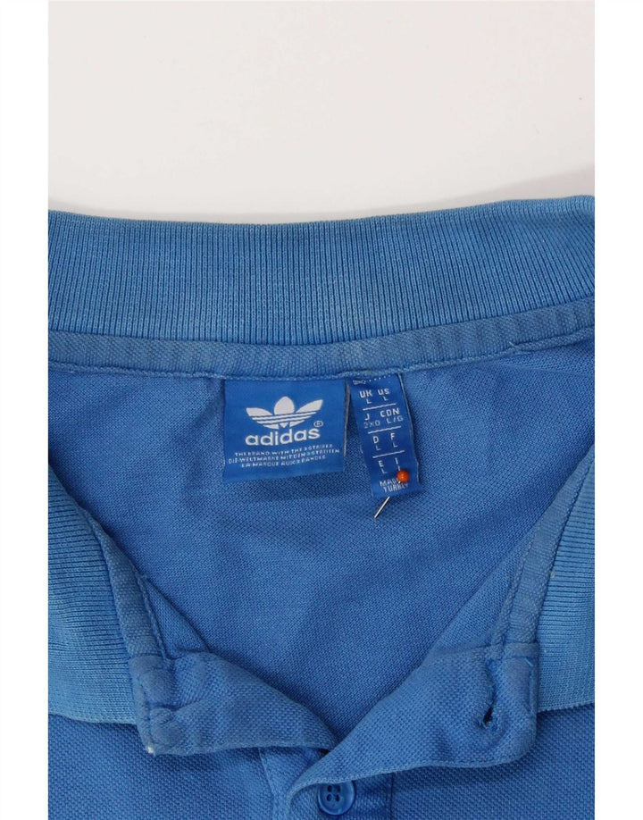 Мужская рубашка поло Adidas, большая синяя хлопковая