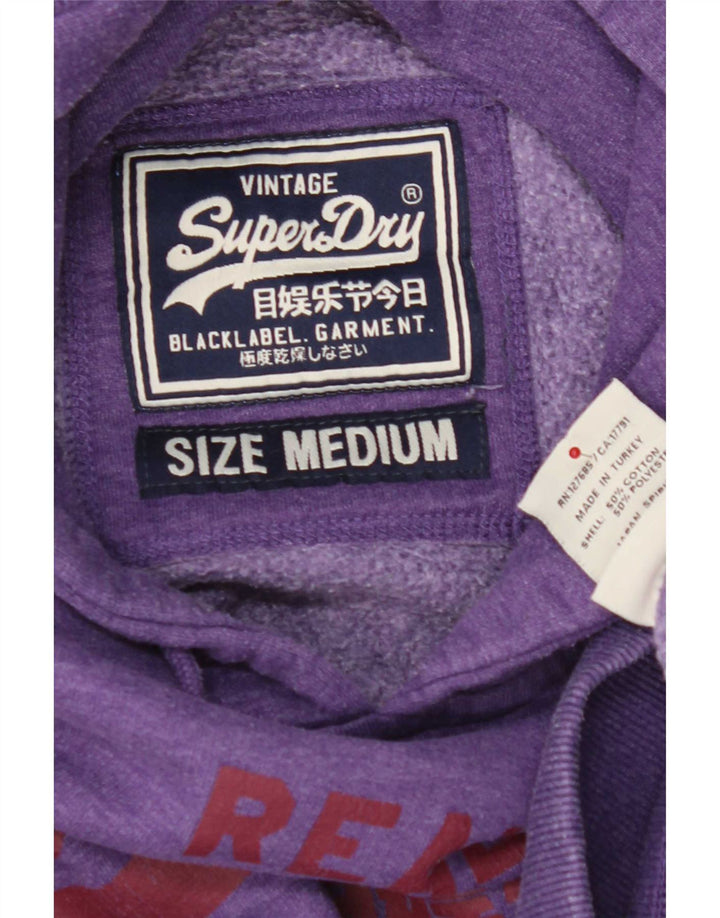 Мужской джемпер с капюшоном Superdry с рисунком, средний фиолетовый, хлопок