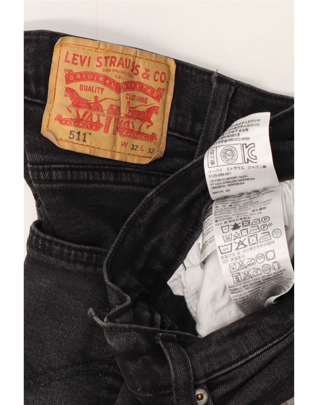 Мужские джинсы Levi's 511 Slim W32 L32 Серые хлопковые