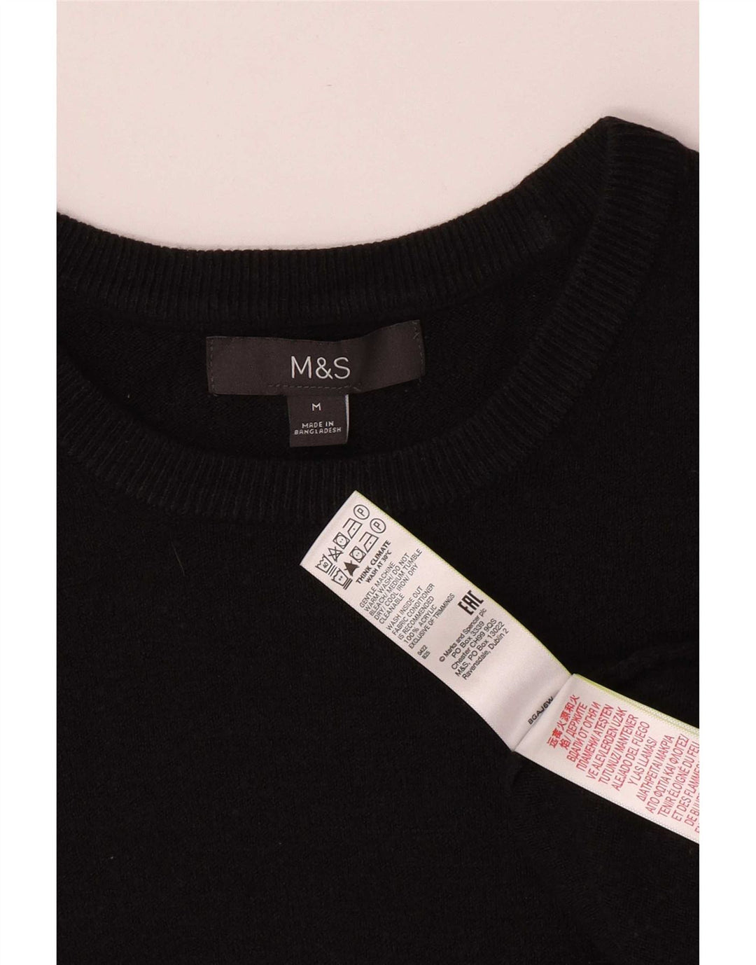 Мужской джемпер с вырезом лодочкой Marks & Spencer, средний черный акрил