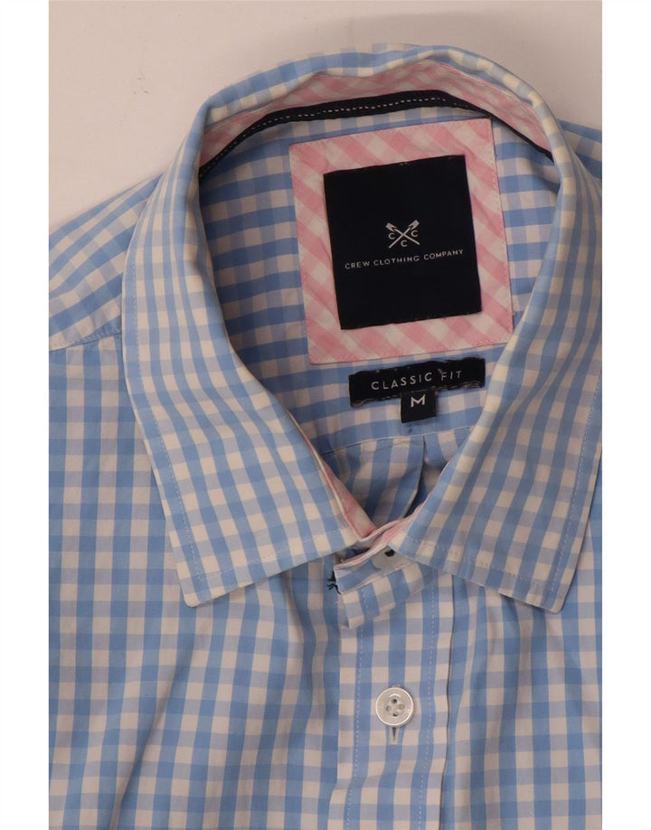 Crew Clothing Мужская рубашка классического кроя среднего синего цвета в клетку