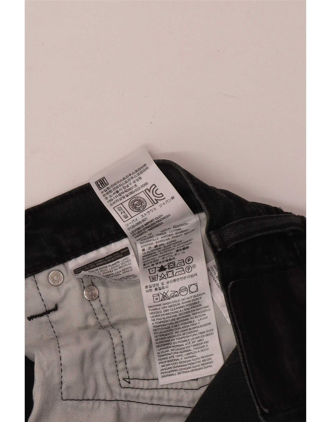 Мужские узкие джинсы Levi's W36 L32, черный хлопок