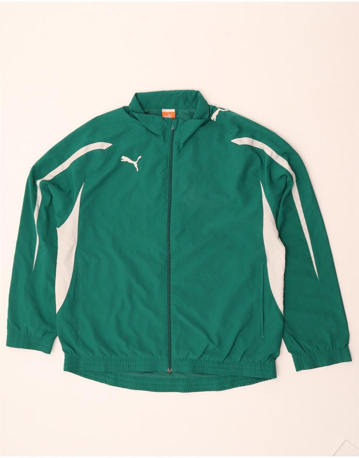 Мужская спортивная куртка Puma, большая зеленая полиэстер с цветными блоками