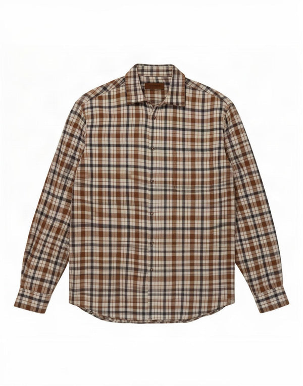 Sea Barrier Mens Flannel Shirt 2XL Brown Check Cotton