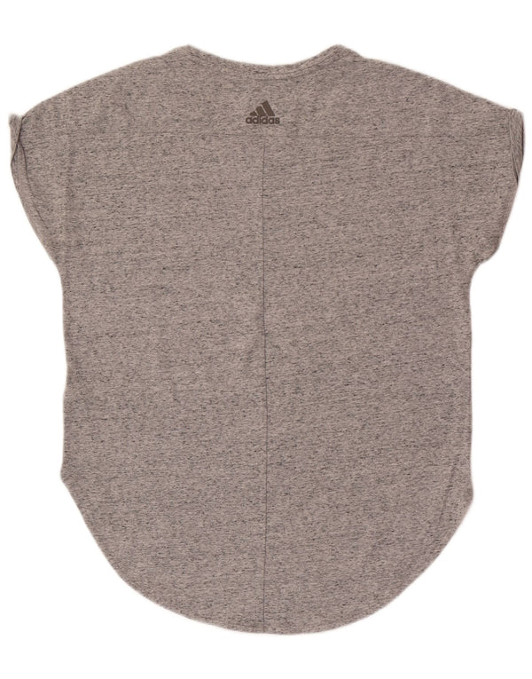 Женская футболка Adidas Climalite Top UK 16/18, большой серый хлопок с крапинками