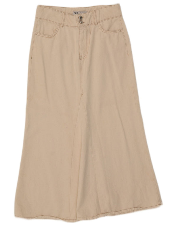 Женская юбка-миди Zara Medium W29, бежевый хлопок