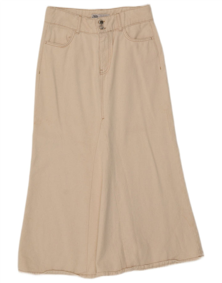 Женская юбка-миди Zara Medium W29, бежевый хлопок