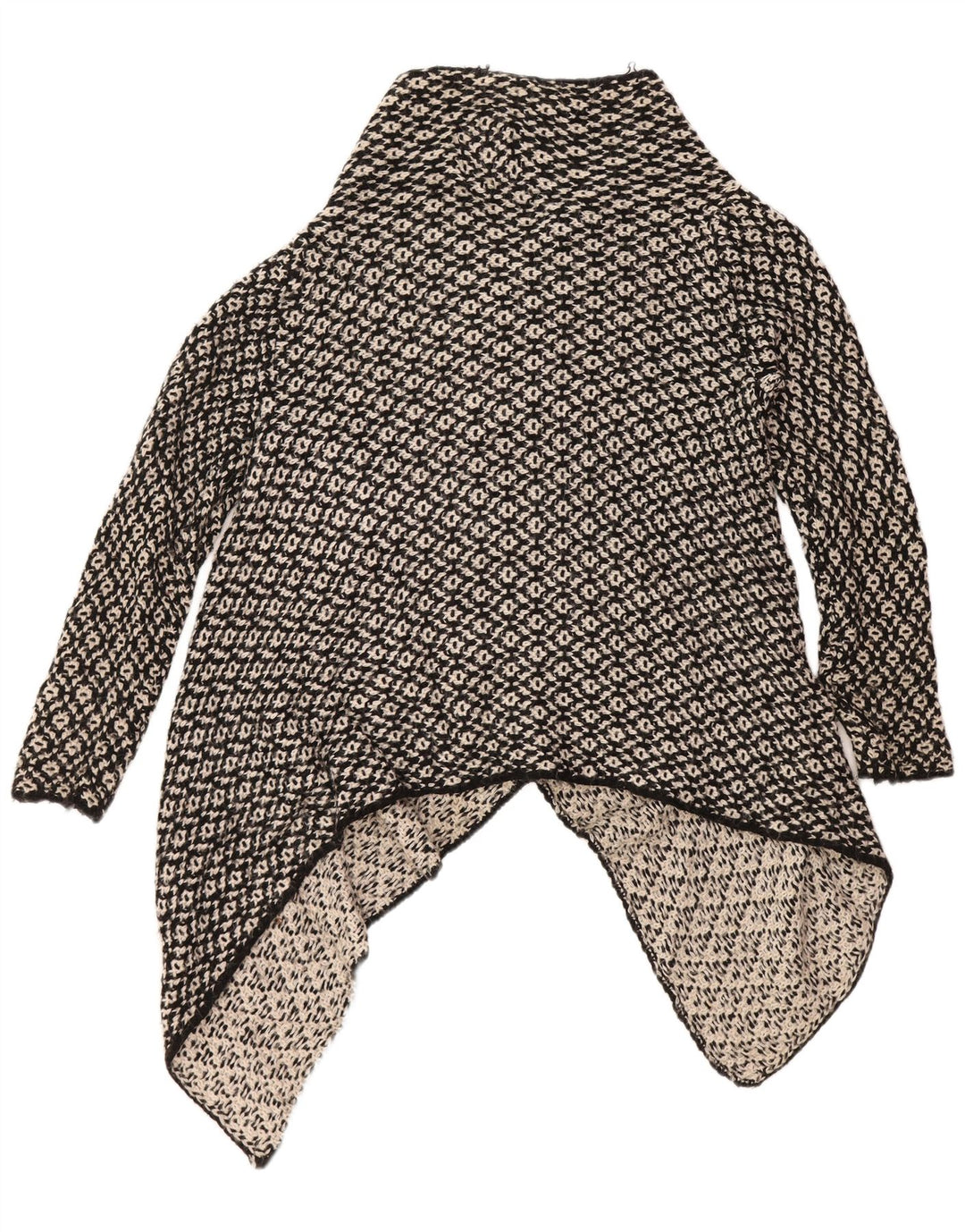 Женский свободный открытый кардиган ZARA UK 14, средний черный акрил