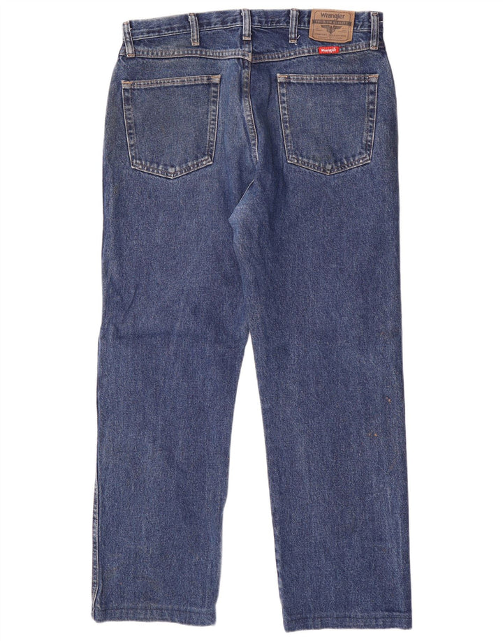 Мужские прямые джинсы Wrangler стандартного кроя W35 L30, синий хлопок