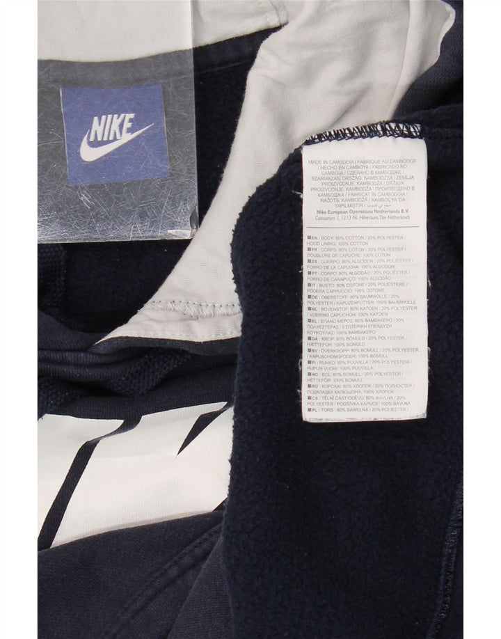 Мужской джемпер с капюшоном с графическим рисунком Nike, средний темно-синий, хлопковый