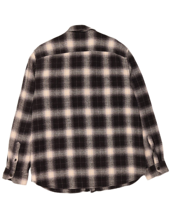 PEPE JEANS Мужская фланелевая рубашка стандартного кроя XL, черная клетка, хлопок