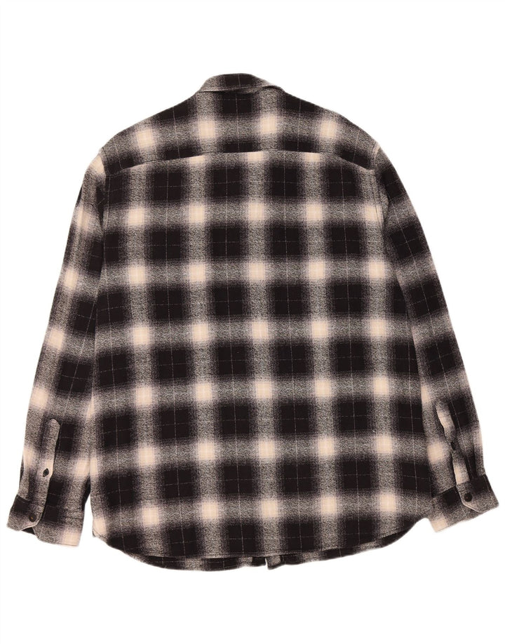 PEPE JEANS Мужская фланелевая рубашка стандартного кроя XL, черная клетка, хлопок