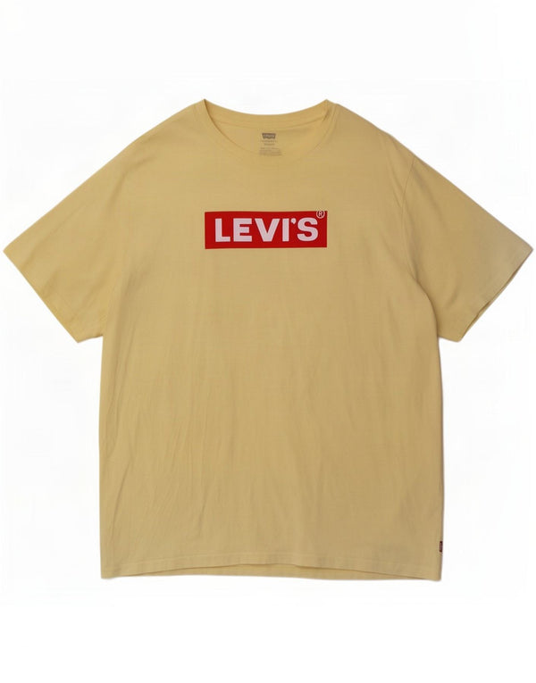 Мужская футболка свободного кроя Levi's с рисунком, топ XL, желтый хлопок
