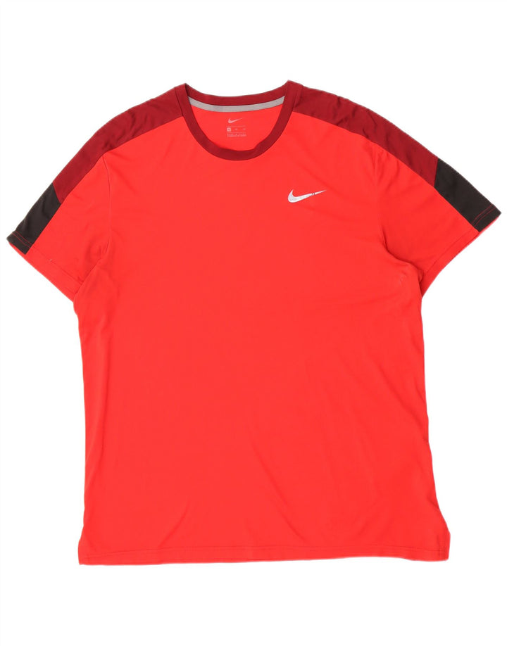 Мужская футболка Nike Top XL, красный полиэстер с цветными блоками